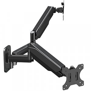 MOUNT PRO Dual Monitor Wall Mount for 13 to 32 Inch Computer Screens, Gas Spring Wall Monitor Arm for 2 Monitors, Each Holds Up to 17.6lbs, Full Moti
