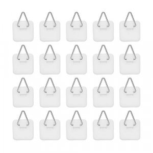 Artliving 1.25 Inch Invisible Adhesive Plate Hanger Set Vertical Plate Holders for the wall (20 pack)