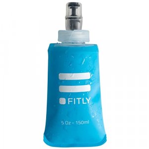 FITLY Soft Flask - 5 oz (150 ml) - Shrink As You Drink Soft Water Bottle for Hydration Pack - Folding Water Bottle Ideal for Running, Hiking, Cycling