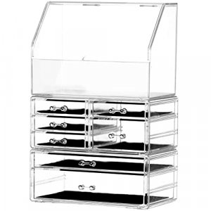  Cq acrylic Clear Cosmetics Organizer Stackable Makeup