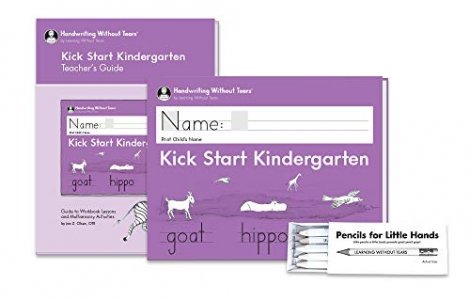 Handwriting Without Tears Kick Start Kindergarten Printing Bundle - Includes Kick Start Kindergarten Student Workbook, Teacher's Guide, and Pencils f