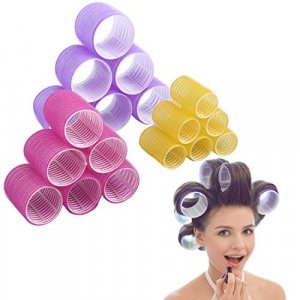 Jumbo Size Hair Roller sets, Self Grip, Salon Hair Dressing Curlers, Hair Curlers, 3 size 18 packs ((6XJUMBO+6XLARGER+6XMEDUIEM)