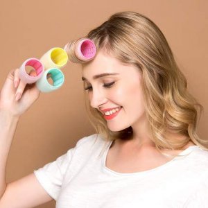 Jumbo Size Hair Roller sets, Self Grip, Salon Hair Dressing Curlers, Hair Curlers, 3 size 18 packs ((6XJUMBO+6XLARGER+6XMEDUIEM)