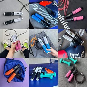 Jump Rope, multifun Speed Skipping Rope with Calorie Counter, Adjustable Digital Counting Jump Rope with Ball Bearings and Alarm Reminder for Fitness