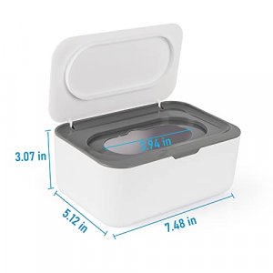 Flenpptly Baby Wipes Dispenser, Wipes Case Baby Wipe Holder Keeps Wipes Fresh, Non-Slip, Easy Open & Close (Gray)
