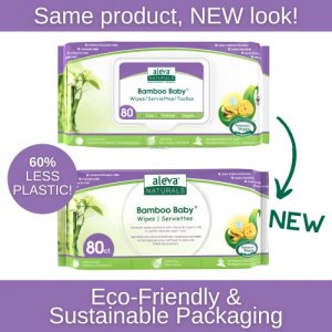 Aleva Naturals Bamboo Baby Wipes | Perfect for Sensitive Skin | Extra Strong and Ultra Soft | Natural and Organic Ingredients | Certified Vegan | 6 p