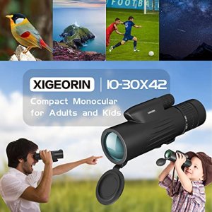 Monocular Telescope for Adults High Powered with Smartphone Adapter and Premium Tripod, Low Night Vision 10-30x42 Monoculars for Bird Watching Starga