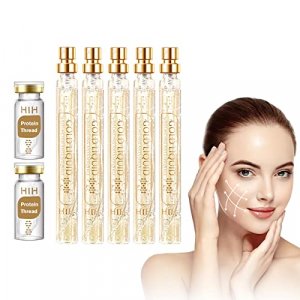 Protein Thread Lifting Set, Protein Line Lift Kit 2Pcs Soluble Protein Thread and 5Pcs Nano Gold Essence Combination, Absorbable Collagen Thread