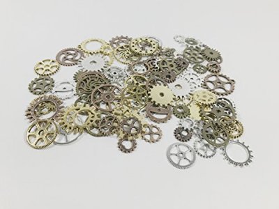 100 Gram DIY Antique Cog Wheel Steampunk Gears Charms Pendant Clock Wheel Gear (Assorted Color)