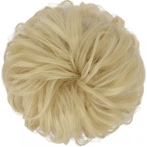 FESHFEN Messy Bun Hair Piece Hair Bun Scrunchies Synthetic Wavy Curly Chignon Ponytail Hair Extensions Thick Updo Hairpieces for Women Girls Kids 1PC
