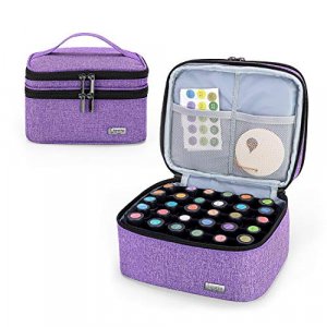 Luxja Essential Oil Carrying Case - Holds 30 Bottles (5ml-30ml, Also Fits for Roller Bottles), Double-Layer Organizer for Essential Oil and Accessori