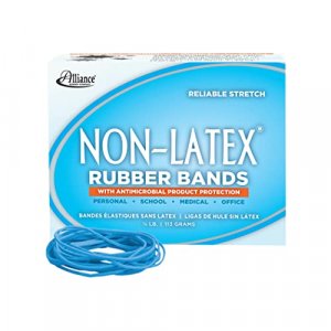 Alliance Rubber 42199#19 Non-Latex Antimicrobial Rubber Bands, 1/4 lb Box Contains Approx. 360 Bands (3 1/2