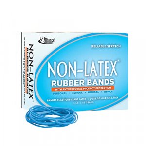 Alliance Rubber 42199#19 Non-Latex Antimicrobial Rubber Bands, 1/4 lb Box Contains Approx. 360 Bands (3 1/2