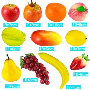 Faxco 12 PCS Artificial Fruit, Fake Fruit Set, Realistic Fruit Decoration, Lifelike Decorative Fruits for Home, Kitchen, Party Decor