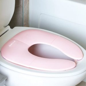 Folding Travel Potty Seat for Toddlers, Fits Round & Oval Toilets, Non-Slip Suction Cups, Includes Free Travel Bag - Jool Baby