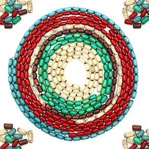 Fun-Weevz 350 African Beads for Jewelry Making, Buri and Betel Nut Bead Strands with 2 Necklaces, Crafts Supplies for Native American, African, Triba