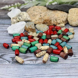 Fun-Weevz 350 African Beads for Jewelry Making, Buri and Betel Nut Bead Strands with 2 Necklaces, Crafts Supplies for Native American, African, Triba