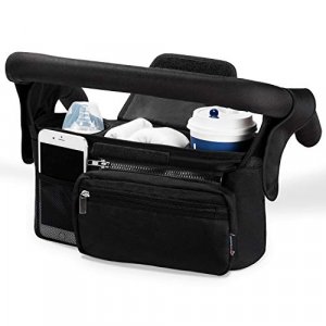 Momcozy Universal Stroller Organizer with Insulated Cup Holder Detachable Phone Bag & Shoulder Strap, Fits for Stroller like Uppababy, Baby Jogger, B
