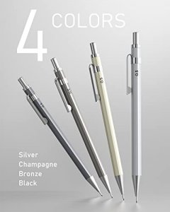 Joyberg 4 Pack Metal Mechanical 0.5mm, 0.7mm, Lead Pencil with 30 HB Lead  Refills 0.5 & 30 HB Lead Refills 0.7 & 2 Erasers, Drafting Pencil Set with