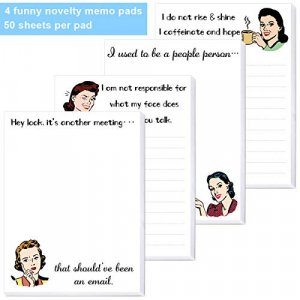 Funny Novelty Memo Pads Funny Notepads for Office Gift for Coworkers 4 Pack