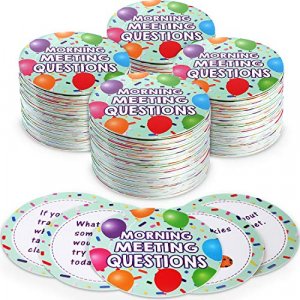 50 Morning Meeting Chips Questions Cards for Students, Classroom Questions Ideas Cards Conversation Starter for Classroom IcebreakerActivity Improv