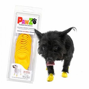 PawZ Dog Boots | Rubber Dog Booties | Waterproof Snow Boots for Dogs | Paw Protection for Dogs | 12 Dog Shoes per Pack (Colored) (XX-Small)