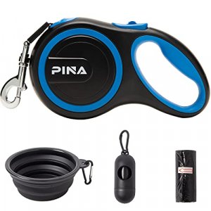 PINA Retractable Dog Leash, 26ft Dog Leash for Small Medium Large Dogs Up to 110lbs, 360 Tangle-Free Strong Reflective Nylon Tape, with Anti-Slip H