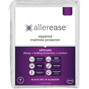 AllerEase Ultimate Allergy Protection and Comfort Zippered Mattress Protector, Full, White
