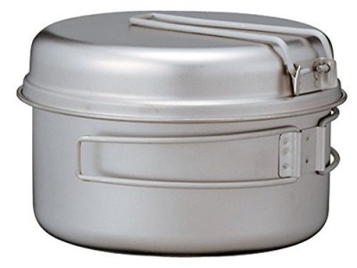 Snow Peak Multi Compact Cookset - Durable, Lightweight Stacking Pots & Pans - Titanium - 4 Pieces