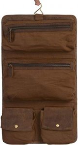 KOMALC Premium Buffalo Leather Hanging Toiletry Bag Travel Dopp Kit  (Distressed Tan)