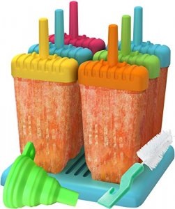 Popsicles Molds, Ozera Set of 6 Ice Pop Molds Maker, Popsicle Trays - With Funnel & Cleaning Brush