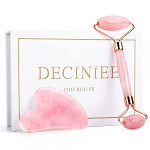Deciniee Jade Roller and Gua Sha Set - Anti Aging Rose Quartz Face Roller Massager & Guasha Tool for Face, Eye, Neck - Natural Beauty Skin Care Tools