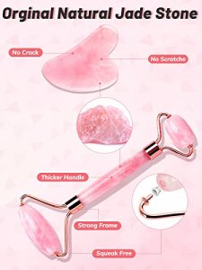 Deciniee Jade Roller and Gua Sha Set - Anti Aging Rose Quartz Face Roller Massager & Guasha Tool for Face, Eye, Neck - Natural Beauty Skin Care Tools