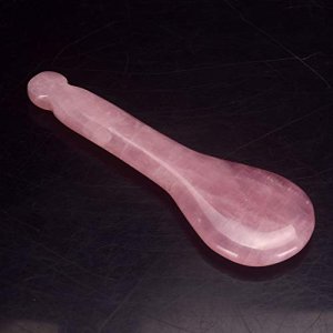 Rose Quartz Jade Spoon Roller Real Gua Sha Board Mushroom Massager Face Lifting Tool Facial Guasha Massage tool (Spoon shape)