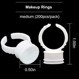 Makeup Rings 200PCS - BoChang Tattoo Ink Ring Cups Makeup Glue Rings Tattoo Rings Cups Disposable Glue Holder Adhesive Makeup Rings Palette for Eyela