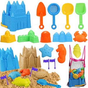 TOY Life Beach Toys for Kids 3-10, Sand Toys for Toddlers Kids Sand Castle Toys with Beach Bucket. Sand Shovels, Sieve, Sand Castle Molds Kit, Animal