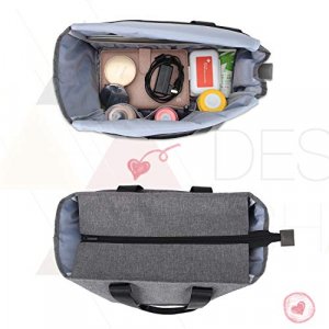 Teamoy Breast Pump Bag Tote with Pocket for Breast Pump, Cooler Bag, Laptop(Up to 14'') for Working Moms, Gray (Bag Only)