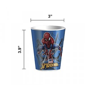 Zak Designs Spider-Man Dinnerware Set Includes Plate, Bowl, Tumbler and Utensil Tableware BPA-Free Made of Durable Melamine Material and Perfect for 