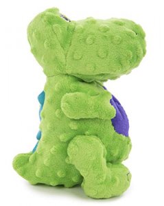 goDog Dinos T-Rex Squeaky Plush Dog Toy, Chew Guard Technology - Green, Large