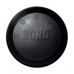 KONG - Extreme Flyer - Durable Rubber, Soft Flying Disc for Fetch and Retrieve, Black - Large Dogs