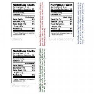 Time for Treats VKP1109 Cherry, Blue Raspberry, Watermelon Snow Cone Syrup 3-Pack, Red