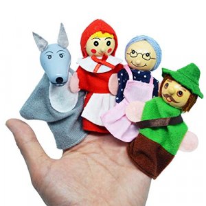 Little Red Riding Hood Finger Puppet Story Toy, Storytelling Theater Doll for Toddlers Kids (Little Red Riding Hood)