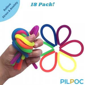 PILPOC Unbreakable Monkey Noodles Super Stretchy String Sensory Silent Fidget Toy - for Increased Focus, Released Stress, Anxiety, Sensory Kids & Adu