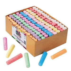 S&S Worldwide Giant Box of Jumbo Sidewalk Chalk, 126 Pieces, 9 Colors - Bulk Set Color Splash Outdoor Colored Chalk for Kids and Toddlers Ages 3+, No
