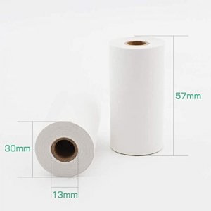 6 Roll Peripage Mini Printer Photo Paper, 30*57mm Thermal Paper White Self-Adhesive for PeriPage A6 Portable Bluetooth Pocket Mobile Printer and othe