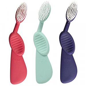 RADIUS Flex Brush BPA Free & ADA Accepted Toothbrush Designed to Improve Gum Health & Reduce Gum Issues - Right Hand - Purple/ Watermelon/ Mint Green