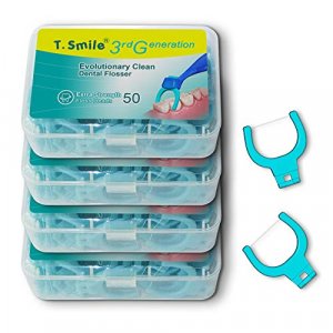T.Smile Evolutionary Clean Dental Flossers, Kit of Handle(s) Plus Refillable Heads (No Handle Included, +200 Extra Strength Refills)