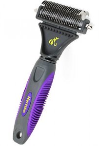 Pet Dematting Tool By Hertzko - for Dogs and Cats - Removes Loose Undercoat, Mats and Tangled Hair- Great Grooming Comb Tool for Brushing, Dematting 