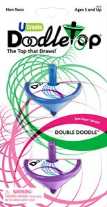 U-Create Doodletop Twister Double Doodle Kit with 2 Tops, Drawing Game, Marker Pens, Creative Art Spiral Spinning Top for Kids Age 5 & Above