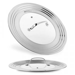 Modern Innovations Universal Lid with Tempered Glass Top for Pots & Pans, Fits 8.25, 9, 10, 11, and 12 Inch Cookware - Large Replacement Frying Pan C